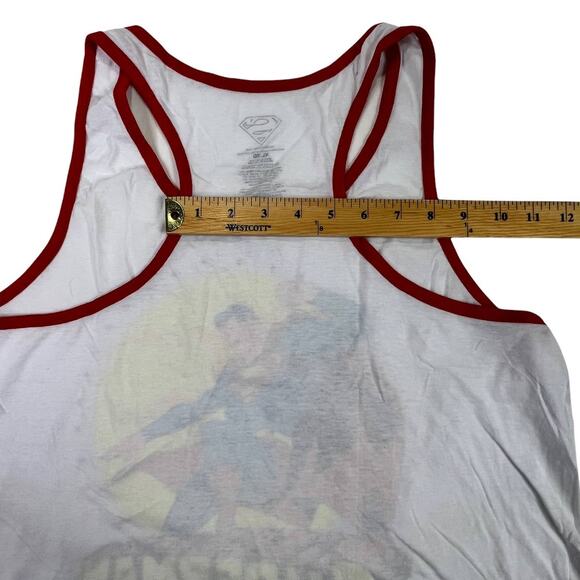 DC Comics Superman Graphic Racerback Red Studs Knit Tank Top Juniors XL - Picture 8 of 11